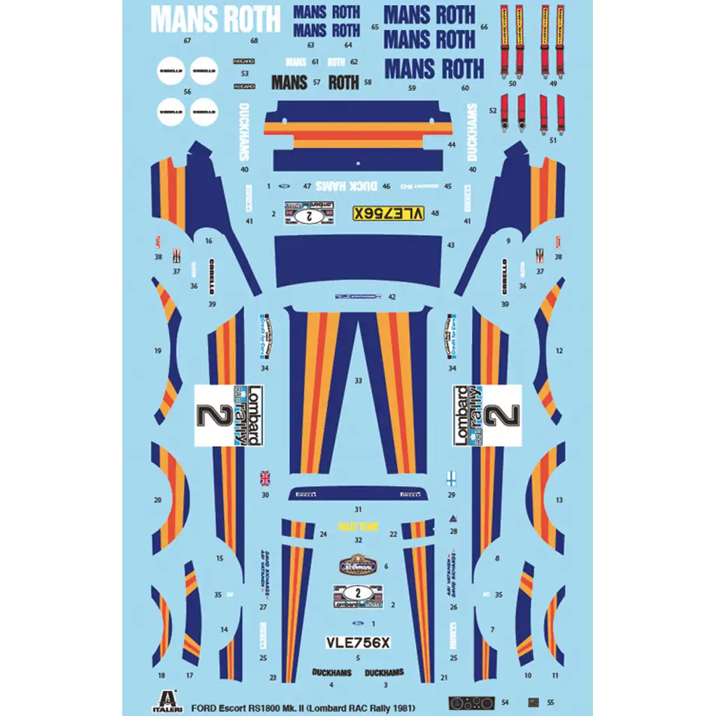 Italeri 1/24 Ford Escort RS1800 Mk.II Rally autómakett kép 2