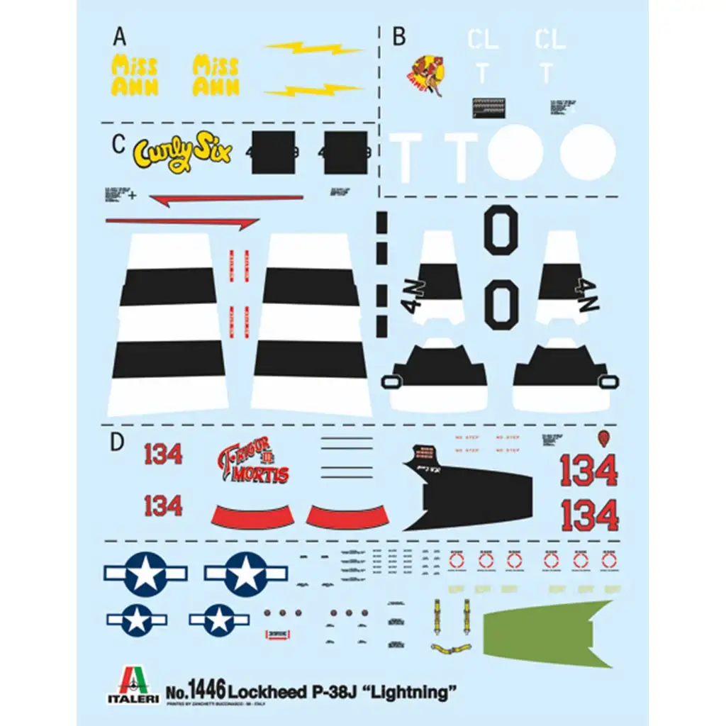 Italeri 1/72 P-38J Lightning repülőgép makett kép 2