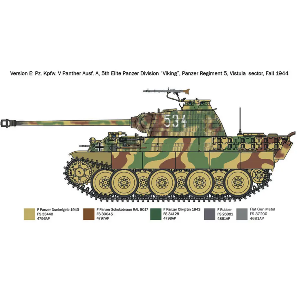 Italeri 1/72 Pz. Kpfw. V Panther Ausf. A Párduc tank makett kép 7