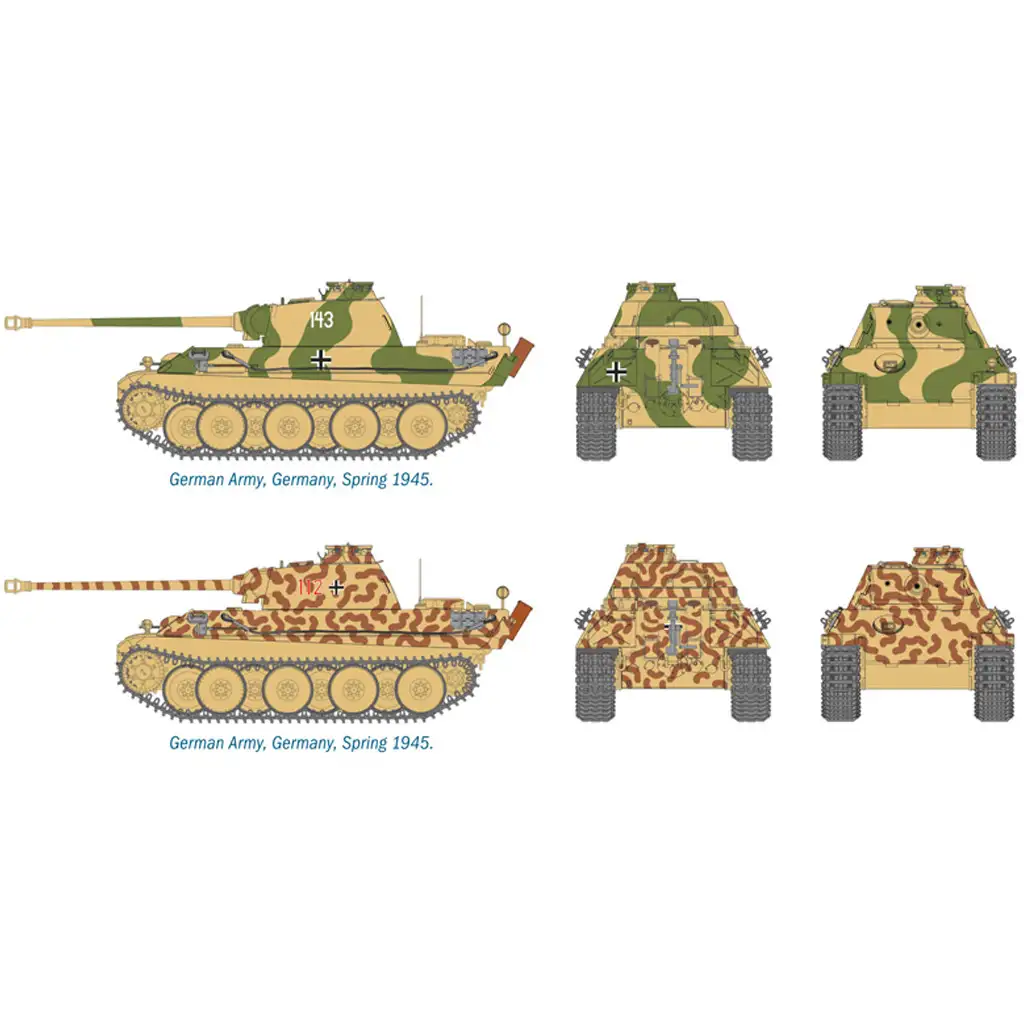 Italeri 1/72 Pz. Kpfw. V Panther Ausf. G Párduc tank 2db-os makett szett kép 4
