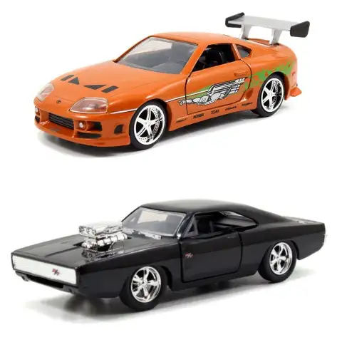 Halálos iramban: Twin Pack Dodge Charger R/T és Toyota Supra fém járgányok dupla csomag 1/32 - Simba Toys kép 2