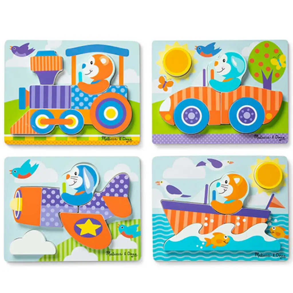 Járművek fa óriás puzzle - Melissa & Doug kép 2