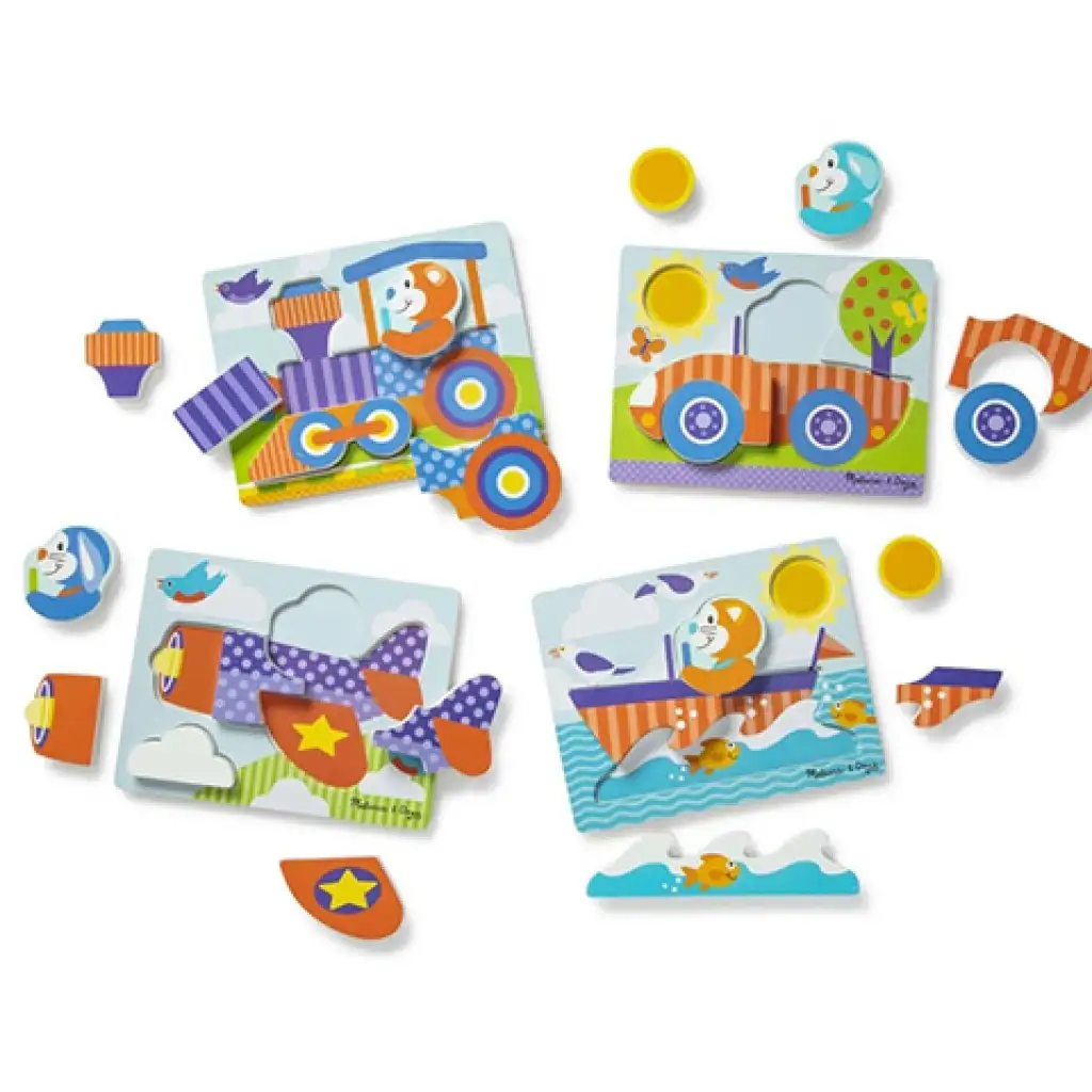 Járművek fa óriás puzzle - Melissa & Doug kép 3
