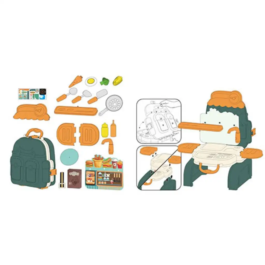 Játék konyha hátizsák tárolóban 3 az 1-ben 21db-os kép 3