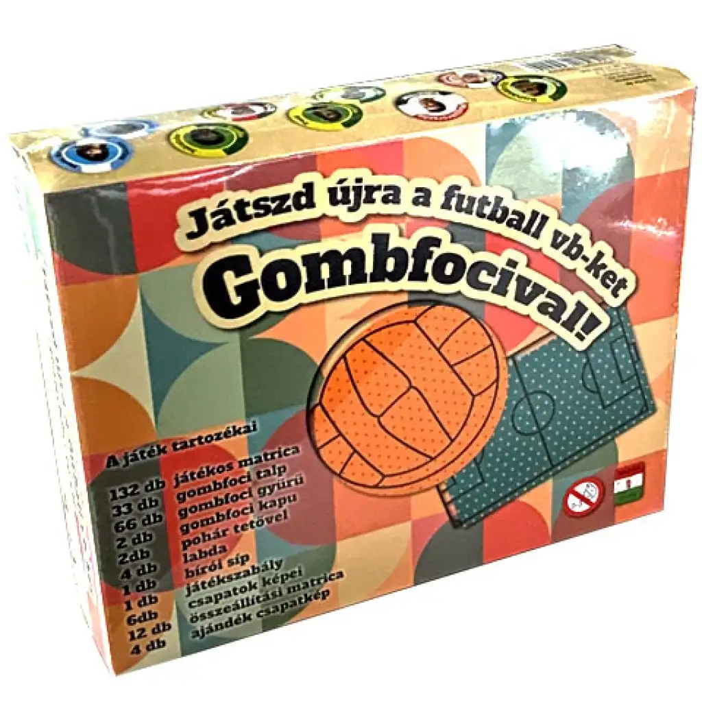 Játszd újra a futball vb-ket gombfocival! társasjáték szett
