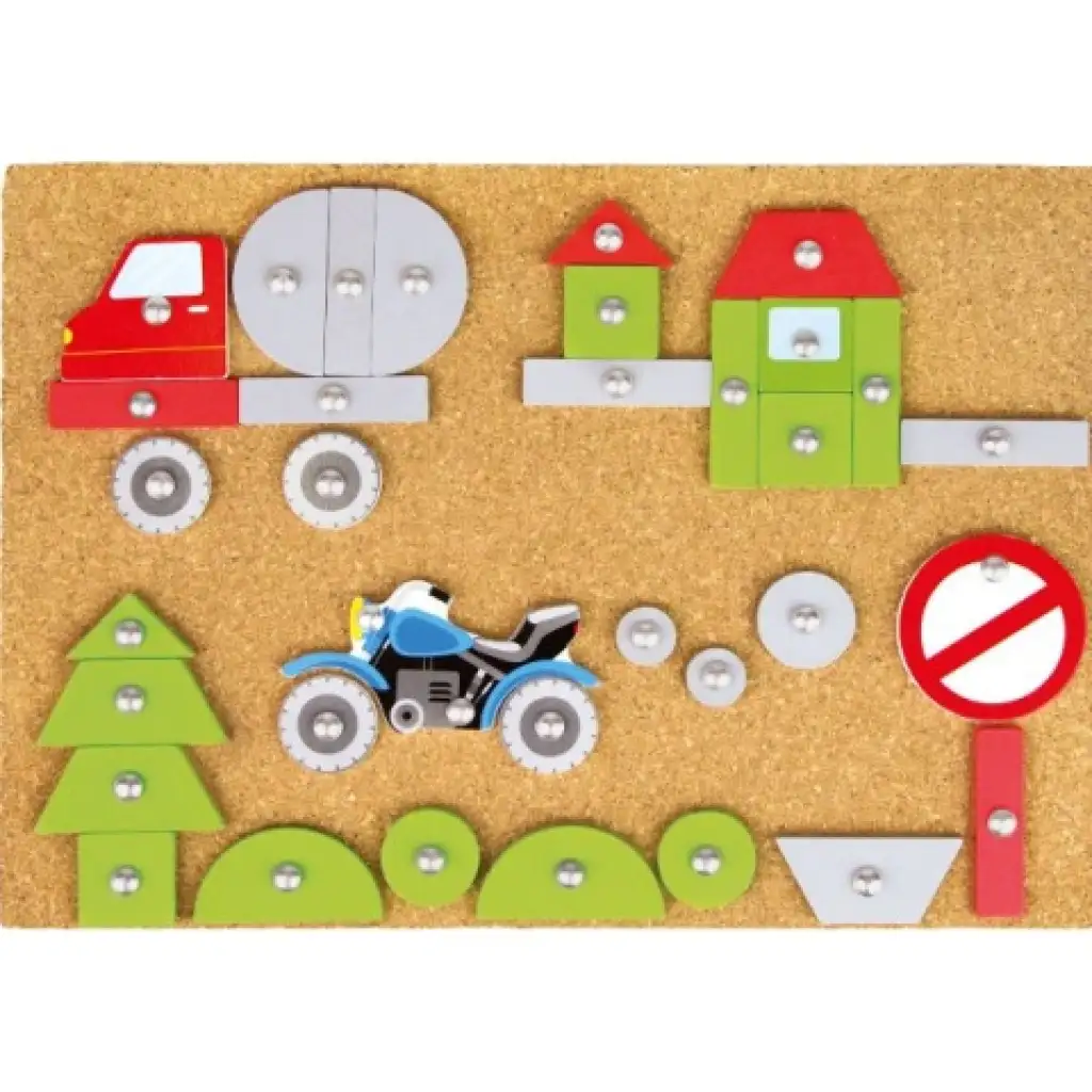 LENA: Kalapácsos parafatábla játékszett 64db-os - Járművek és közlekedés kép 3