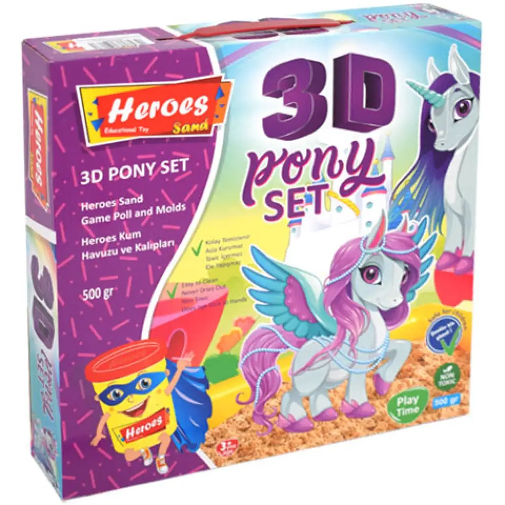 Kinetic Sand: Heros dinos vagy pónis homokgyurma szett kiegészítőkkel 500g-os kép 3