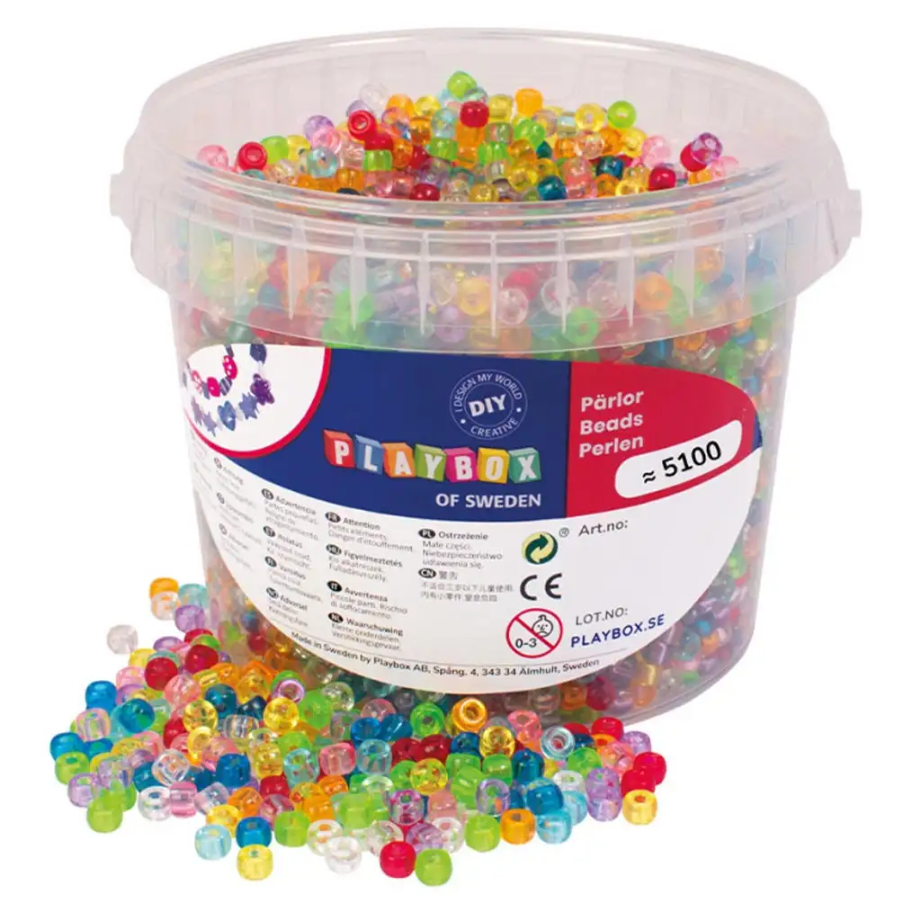 PlayBox: Kis méretű átlátszó fűzhető gyöngyök 5000db-os