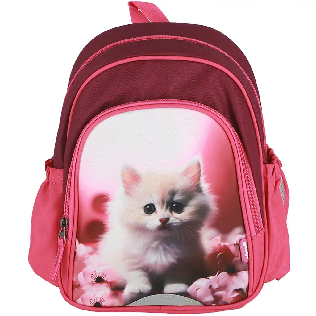 Spirit: Kitty cica mintás lekerekített iskolatáska, hátizsák 24x13x31cm kép 3