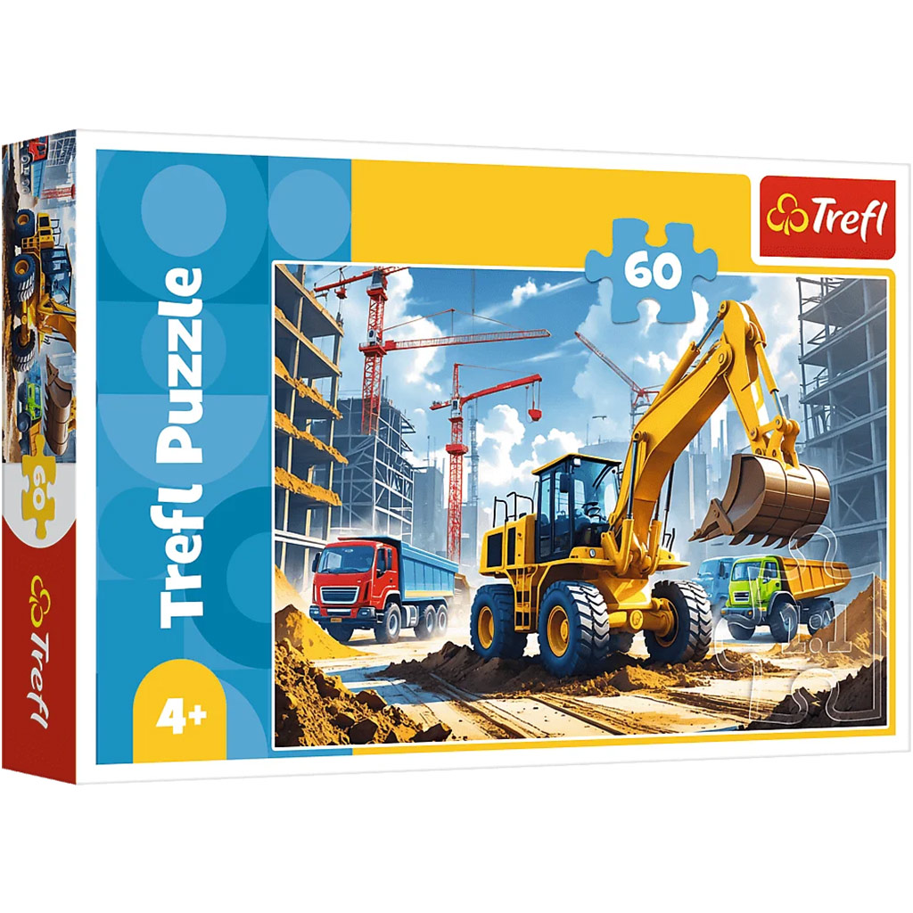 Kotró-rakodó traktor 60 db-os puzzle - Trefl