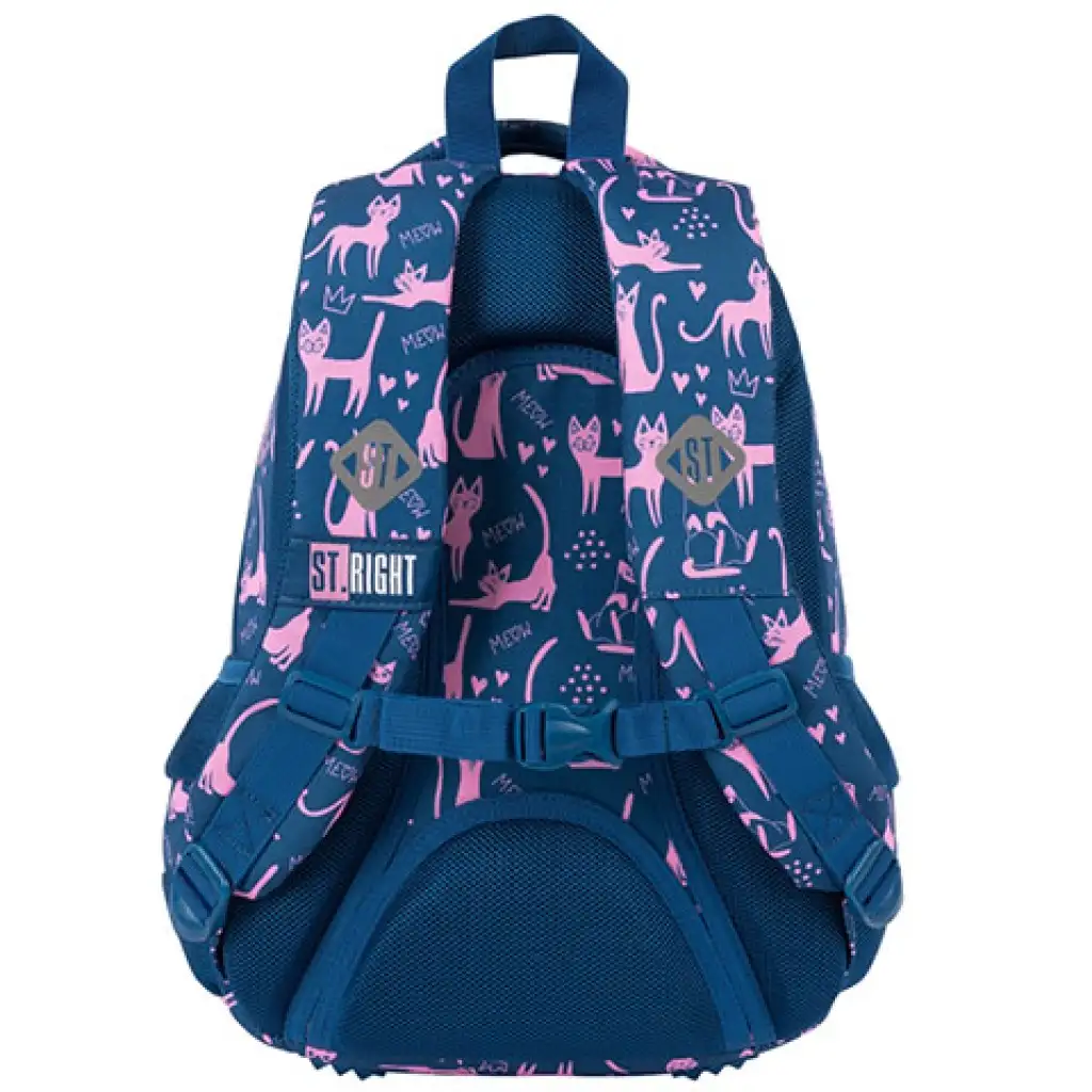 St.Right Lazy Cats háromrekeszes iskolatáska, hátizsák 39x27x17cm kép 3