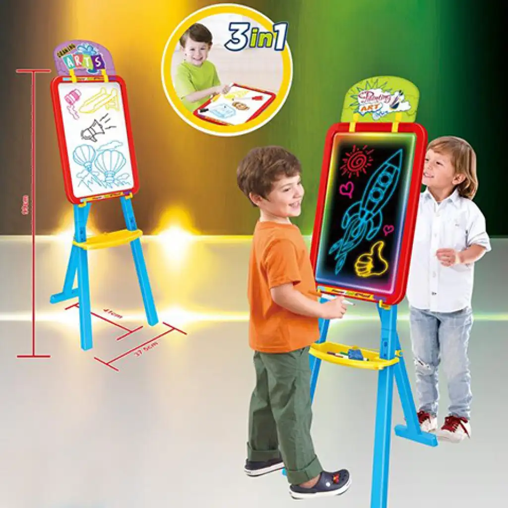 LED háttérvilágítású multifunkciós 3 az 1-ben rajztábla fiús színben kép 2