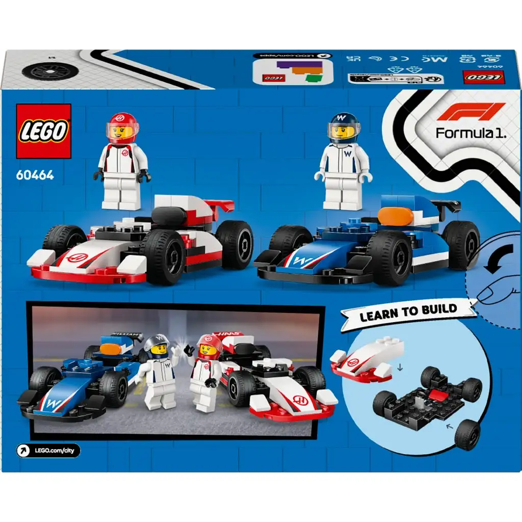 LEGO® City: F1®-es Williams Racing és Haas F1® versenyautók (60464) kép 5