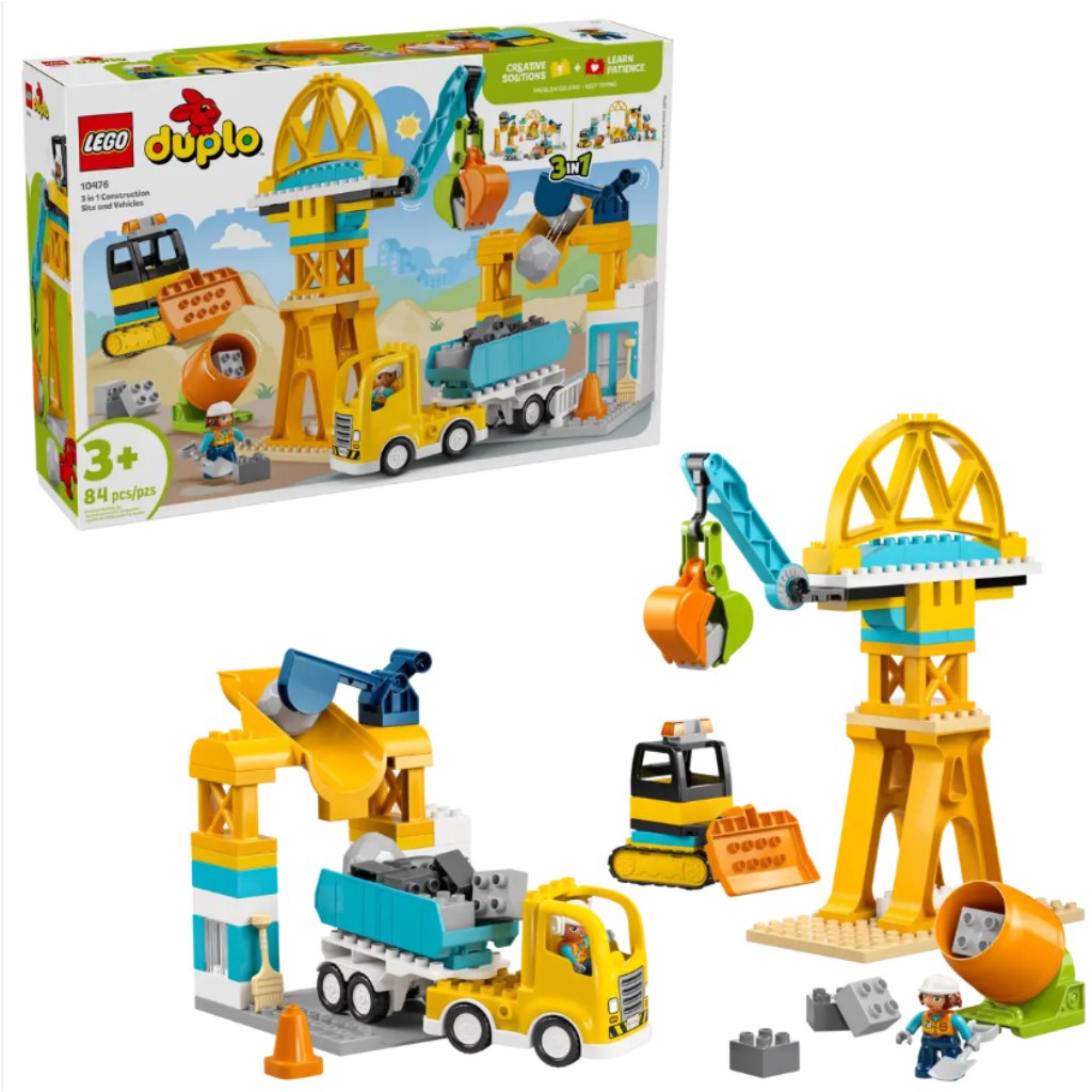 LEGO® DUPLO®: 3 az 1-ben építési terület és munkagépek (10476)