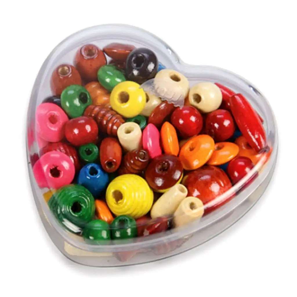 LENA: Fa gyöngyszett szív alakú tárolóban kép 2