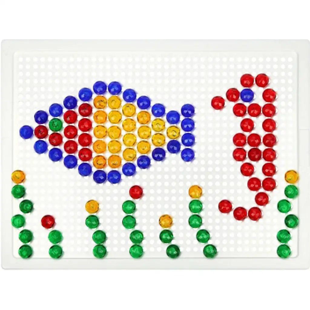 LENA: Mosaik Átlátszó pötyi kreatív szett 10mm 140db-os kép 3