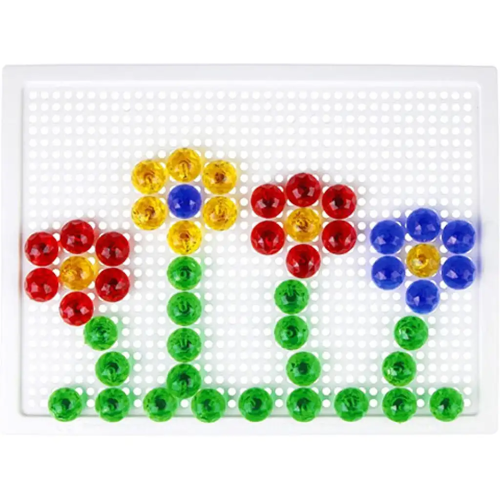 LENA: Mosaik Átlátszó pötyi kreatív szett 15mm 80db-os kép 2
