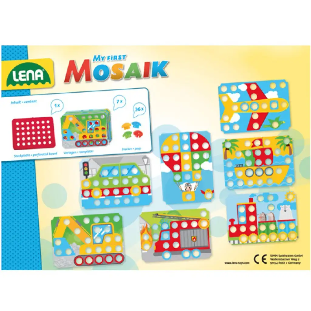 LENA: Mosaik Első pötyim játékszett - Járművek kép 3