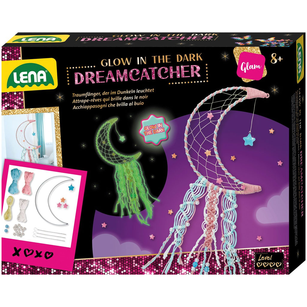LENA: Sötétben világító hold alakú álomfogó készítő szett