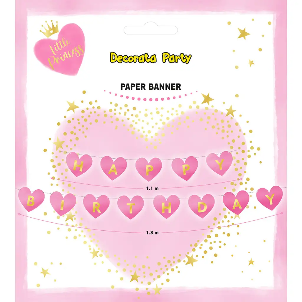 Little Princess szülinapi "Happy Birthday" party banner