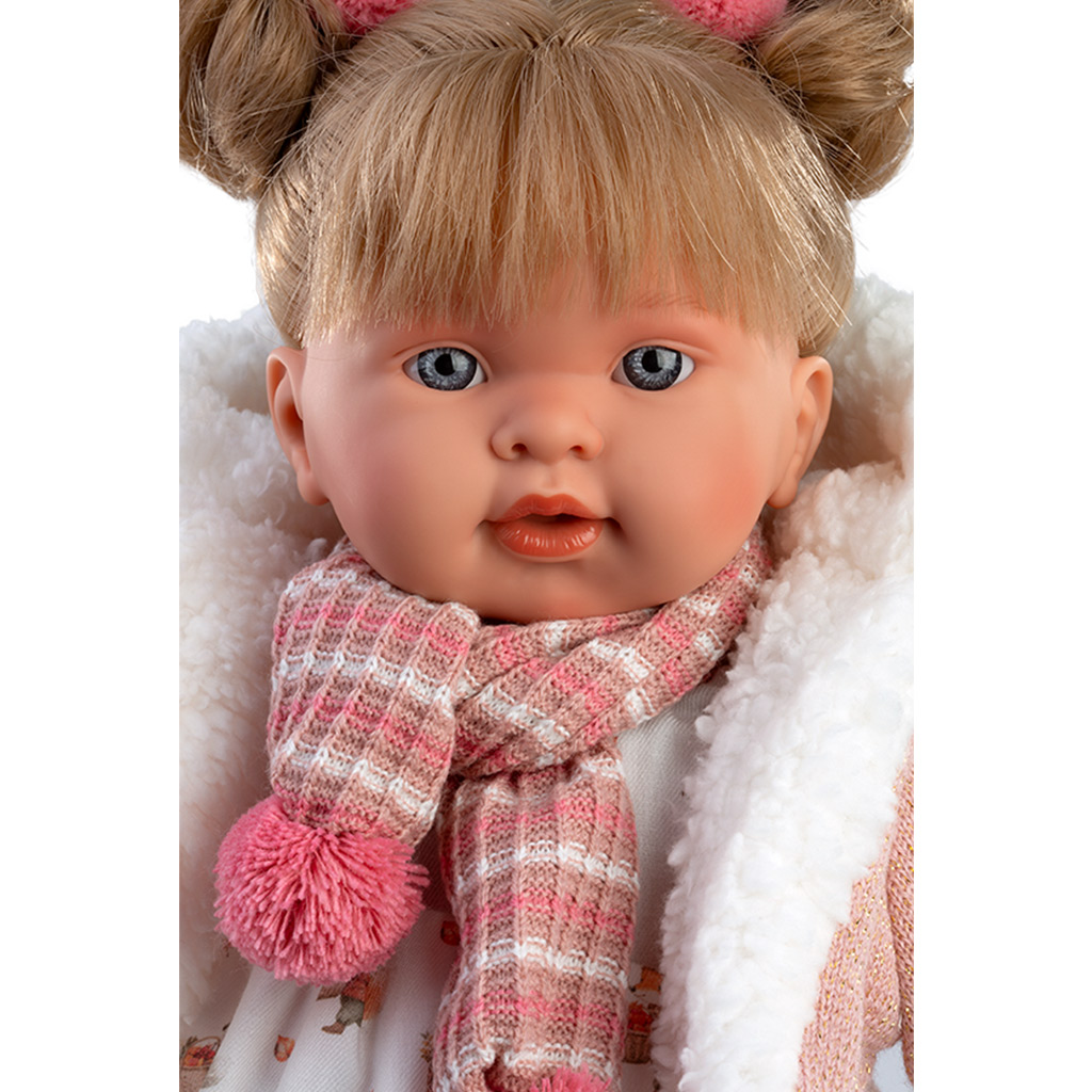 Llorens: Alexandra 42cm-es síró baba cumival állatos ruhában kép 2