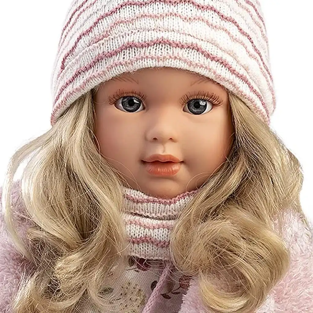 Llorens: Lucia 40cm-es baba virágos ruhában ridiküllel kép 3