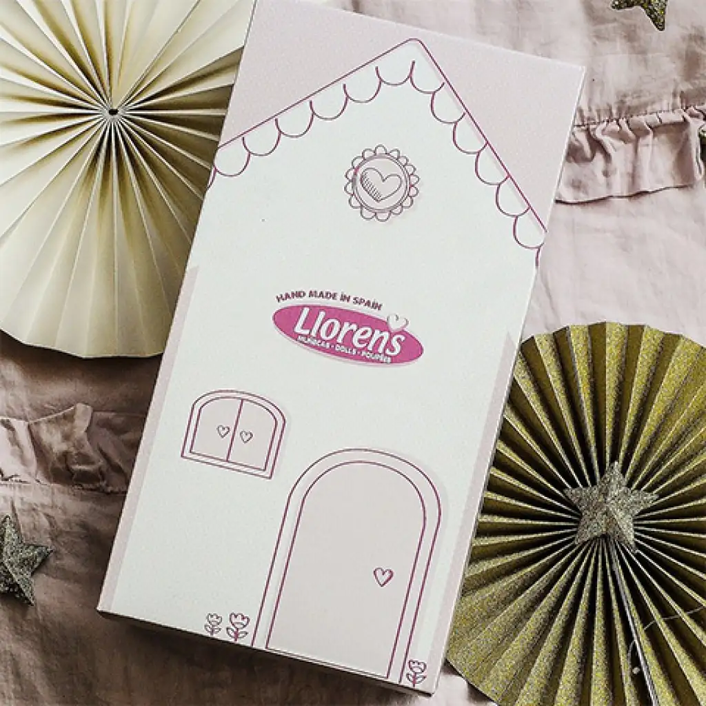 Llorens: Mimi 42cm-es síró kislány baba pink ruhában bölcsővel kép 6