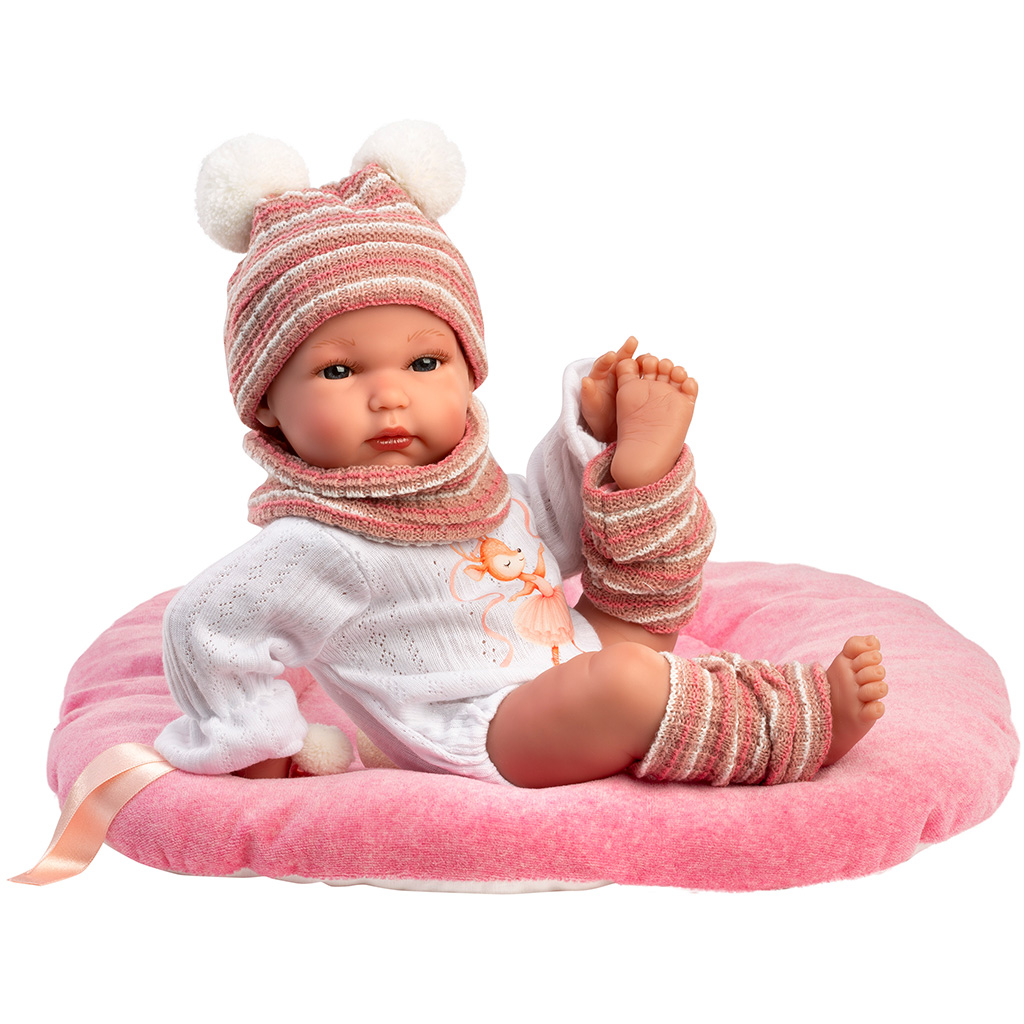 Llorens: Bimba 35cm-es újszülött baba puha párnával kép 2