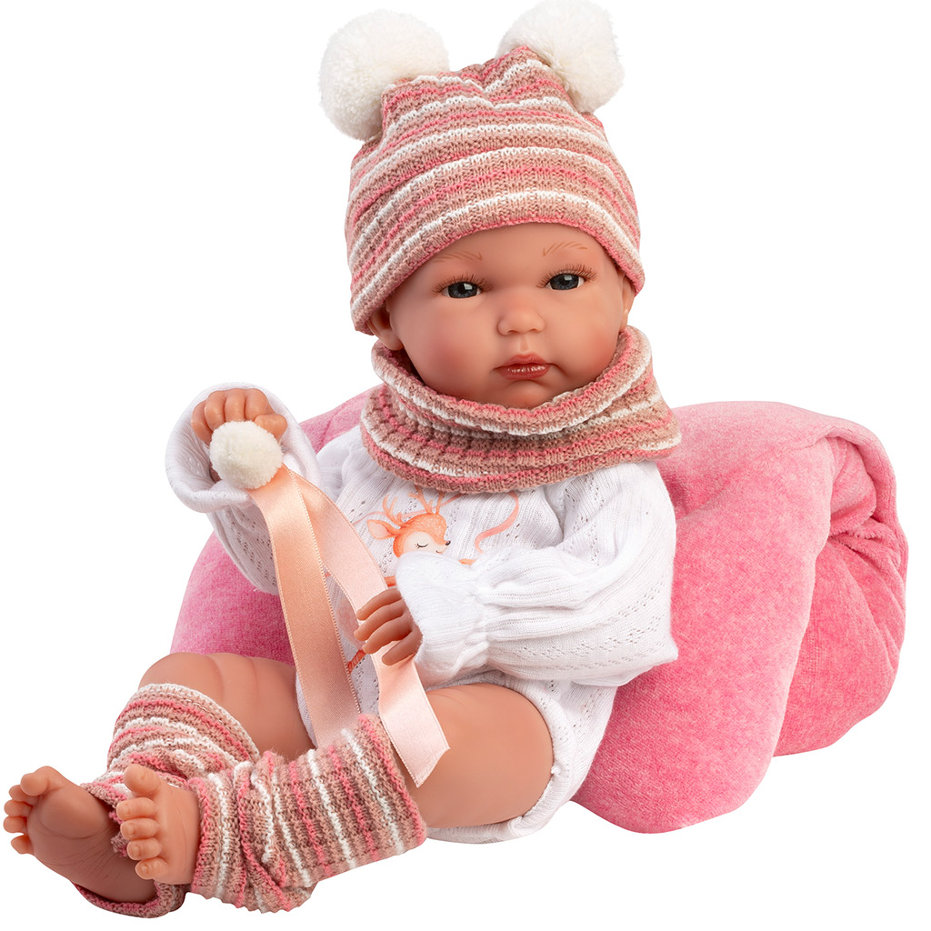 Llorens: Bimba 35cm-es újszülött baba puha párnával kép 3