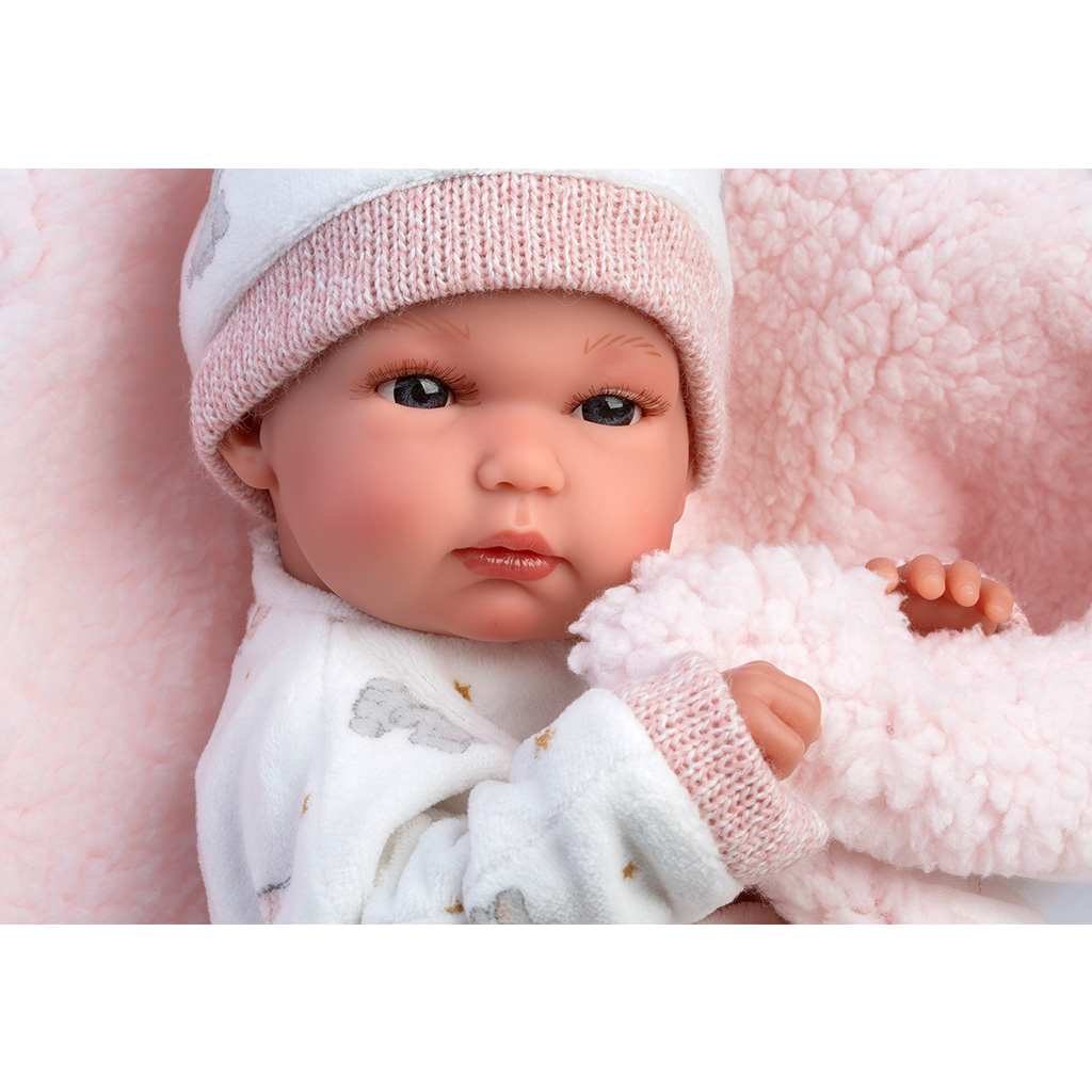 Llorens: Bimba 35cm-es újszülött baba cumisüveggel és takaróval kép 4