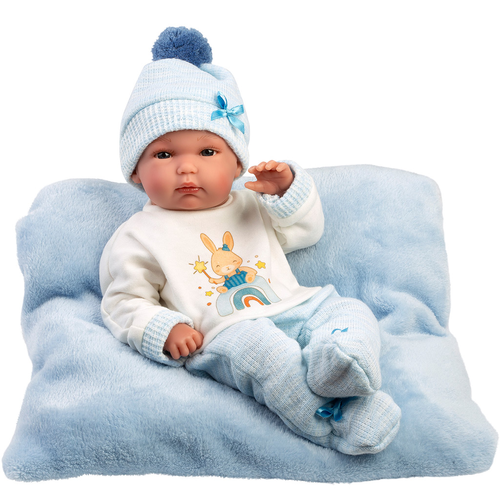 Llorens: Bimbo 35cm-es újszülött baba párnával kép 2