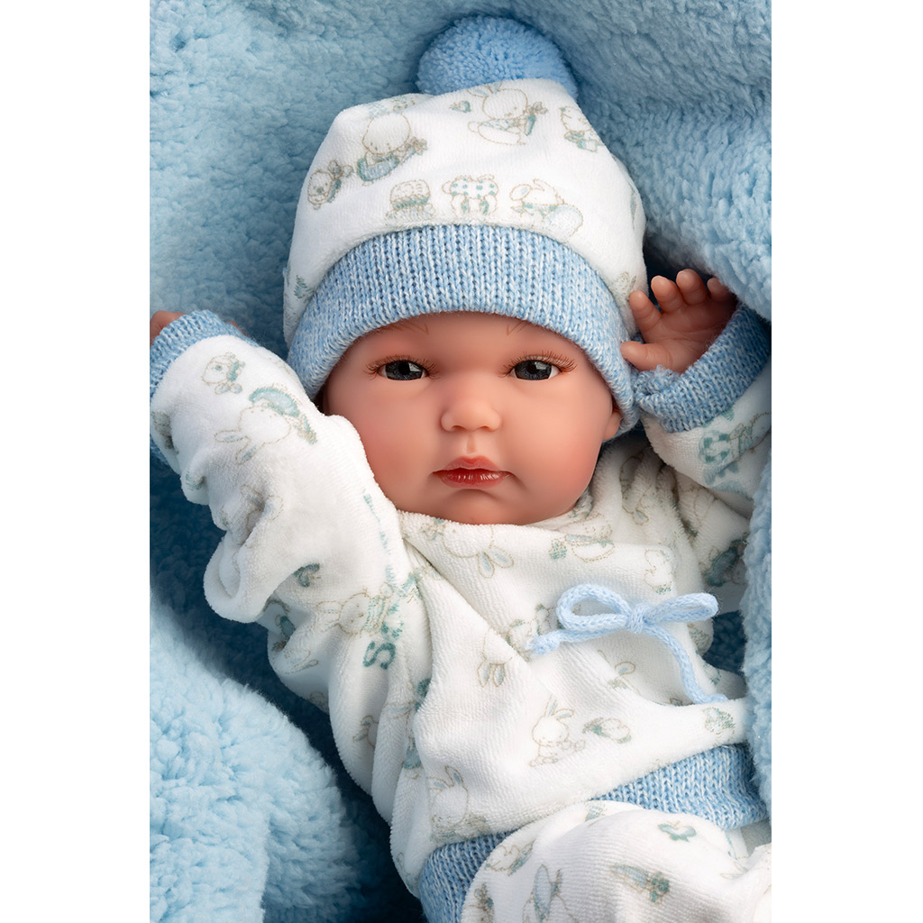 Llorens: Bimbo 35cm-es újszülött baba cumisüveggel és takaróval kép 3