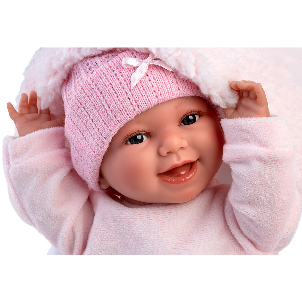 Llorens: Chloe 38cm-es síró baba hálózsákkal kép 4