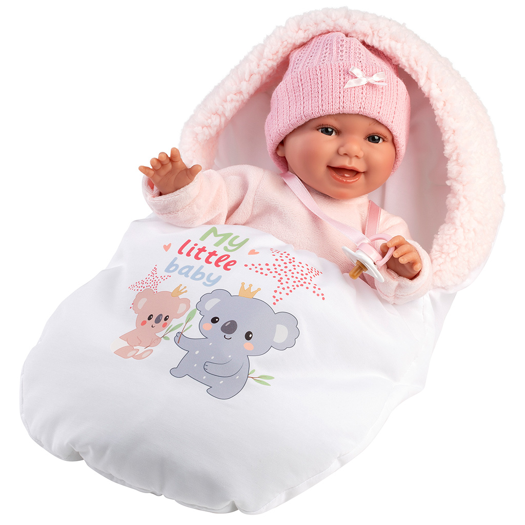 Llorens: Chloe 38cm-es síró baba hálózsákkal kép 2