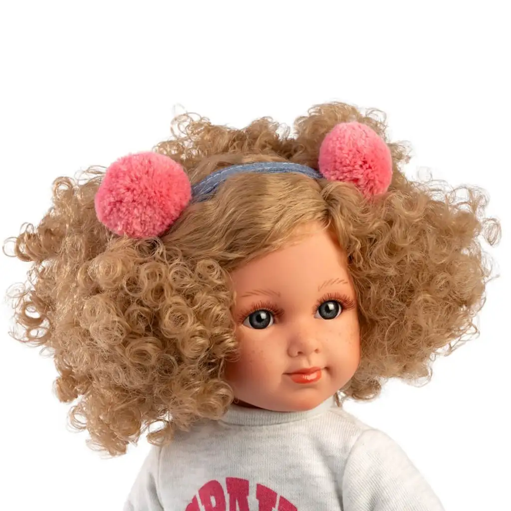 Llorens: Elena 35cm-es baba göndör hajjal szoknyában kép 2