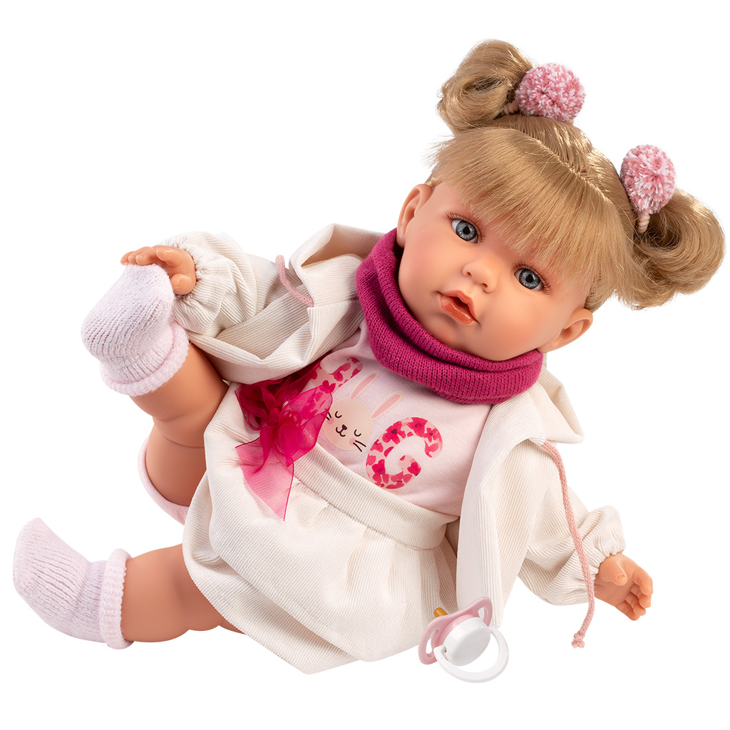 Llorens: Júlia 42cm-es síró baba cumival masnis szoknyában kép 3