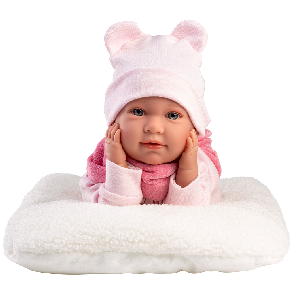 Llorens: Mimi 42cm-es síró baba fehér hordozóval kép 3