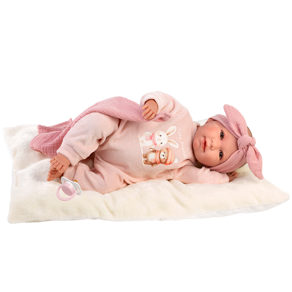 Llorens: Mimi 42cm-es síró baba párnával és takaróval kép 3