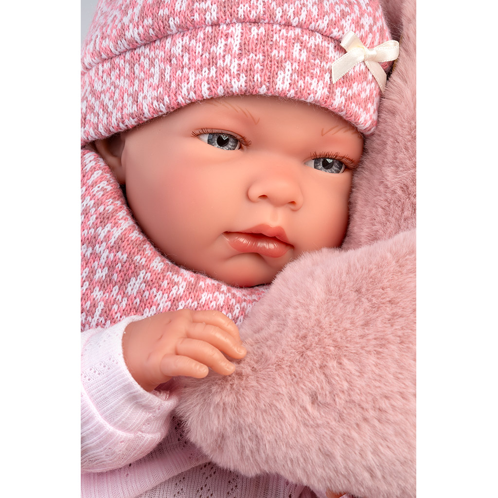 Llorens: Nica 40cm-es újszülött baba hálózsákkal kép 3