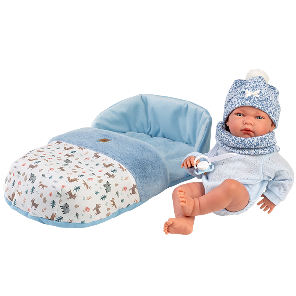 Llorens: Nico 40cm-es újszülött baba hálózsákkal kép 3