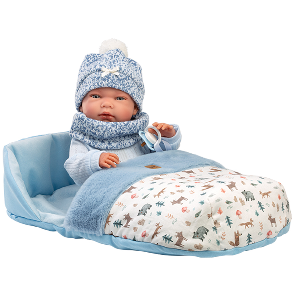 Llorens: Nico 40cm-es újszülött baba hálózsákkal kép 2