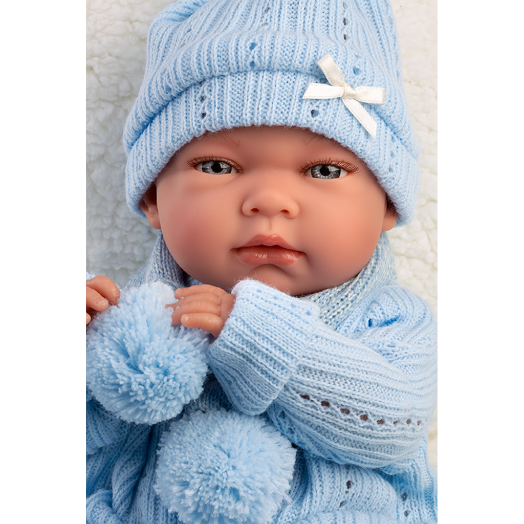 Llorens: Nico 40cm-es újszülött baba cumisüveggel és párnával kép 4