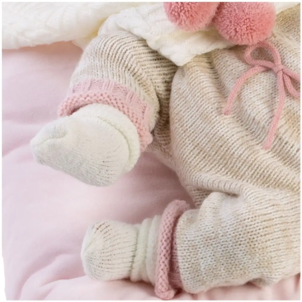 Llorens: Reborn limitált kiadású élethű újszülött baba bojtos ruhával 42cm-es kép 5