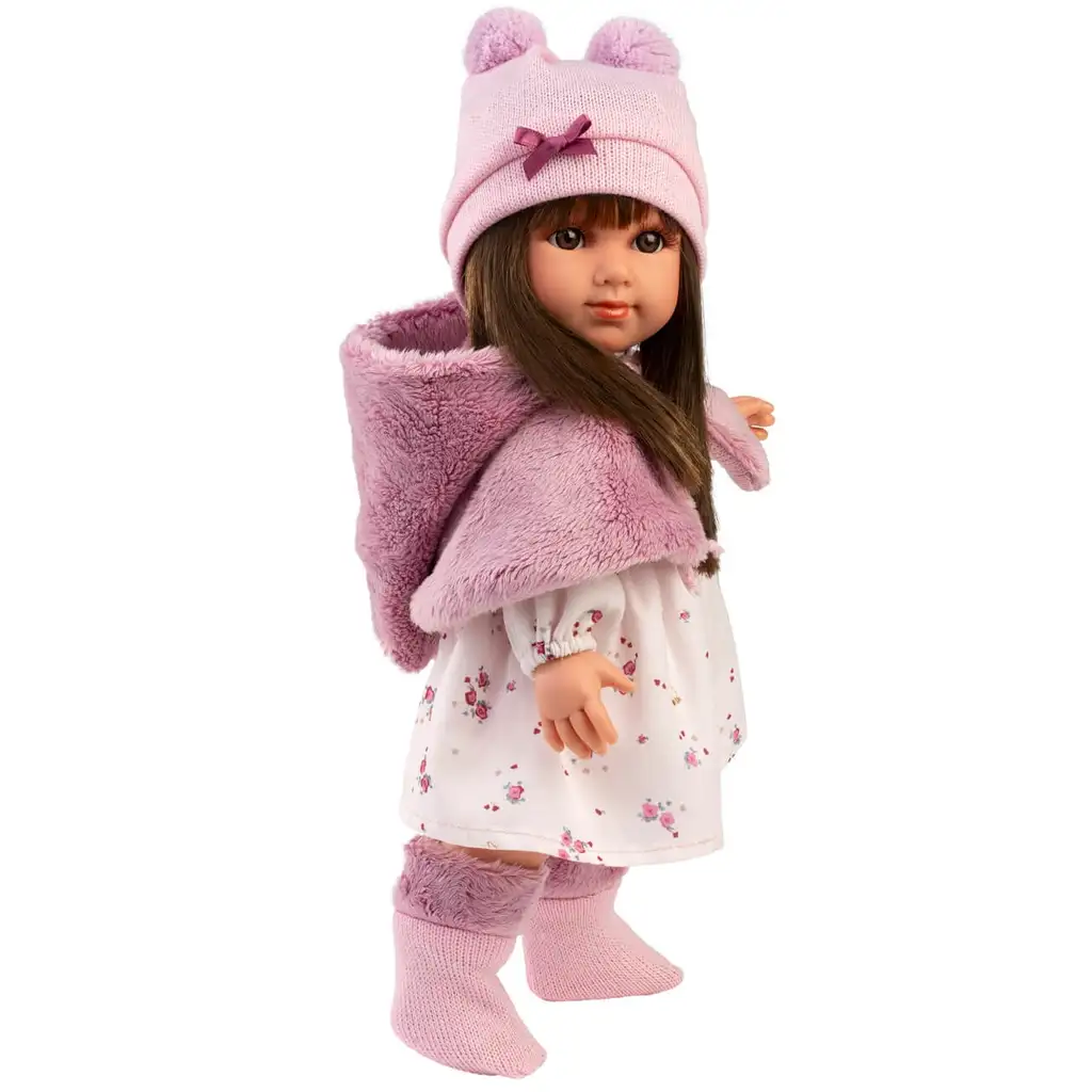 Llorens: Sara 35cm-es baba rózsaszín virágos szoknyában kép 2