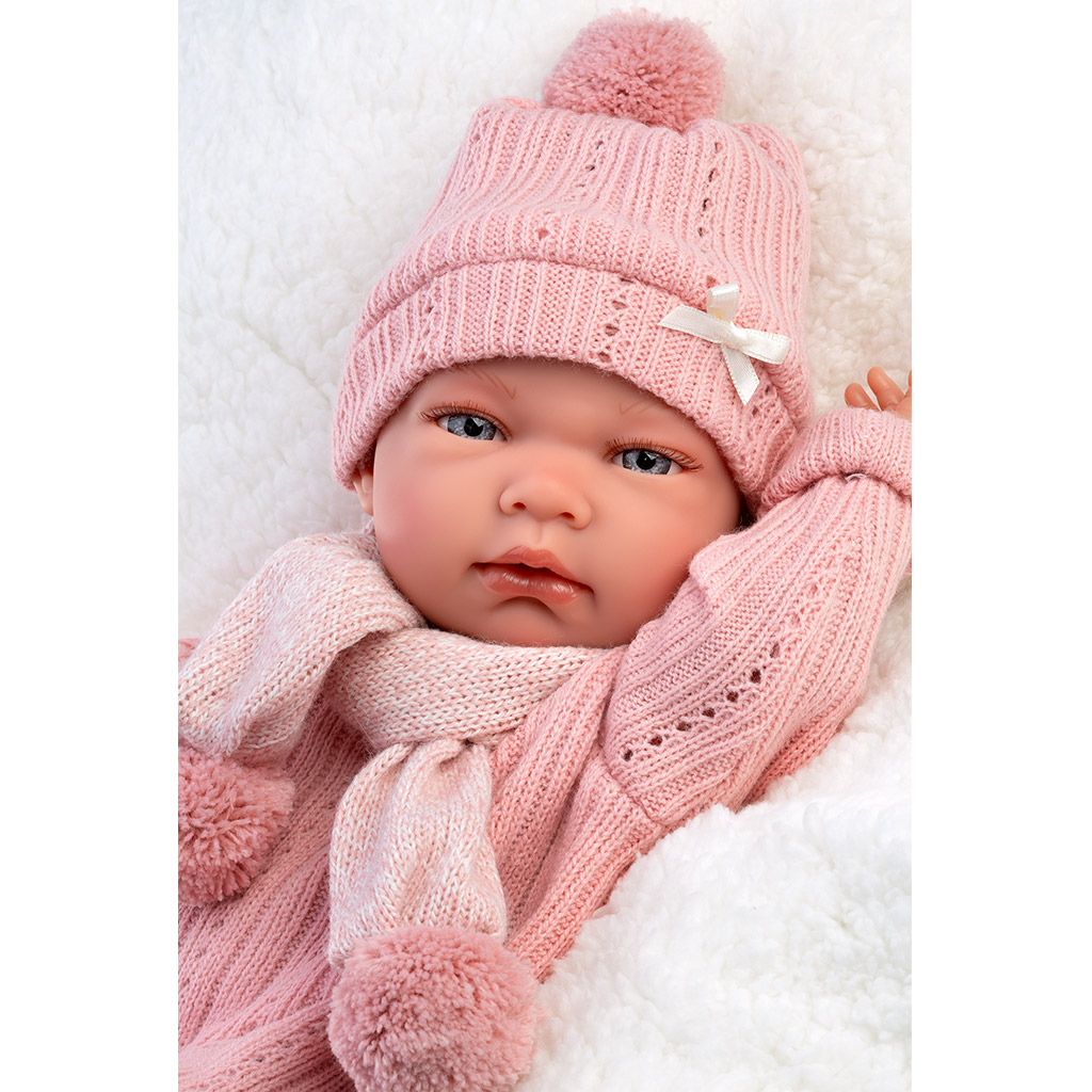 Llorens: Nica 40cm-es újszülött baba cumisüveggel és párnával kép 3