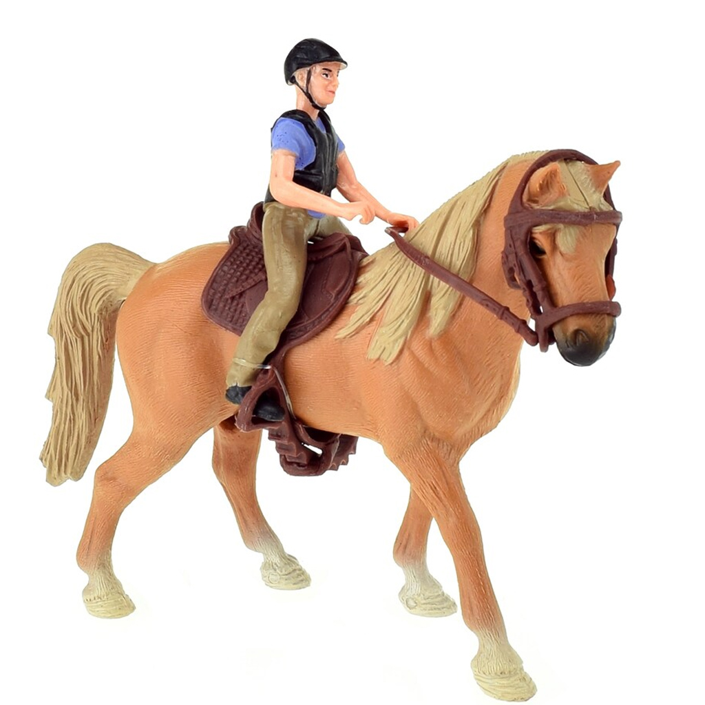 Lovas játékszett barna lóval és lovassal kép 2
