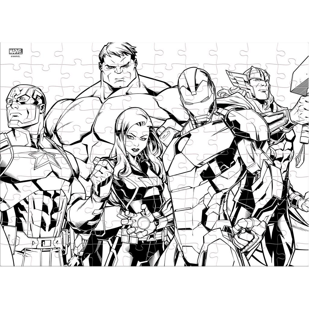 Luna: Bosszúállók 2 az 1-ben 100db-os színezhető puzzle kép 3