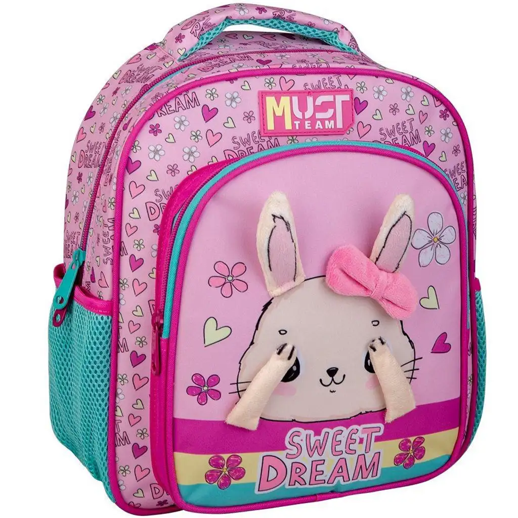 Luna: Must Team nyuszis lekerekített 2 rekeszes ovis hátizsák 27x10x31cm