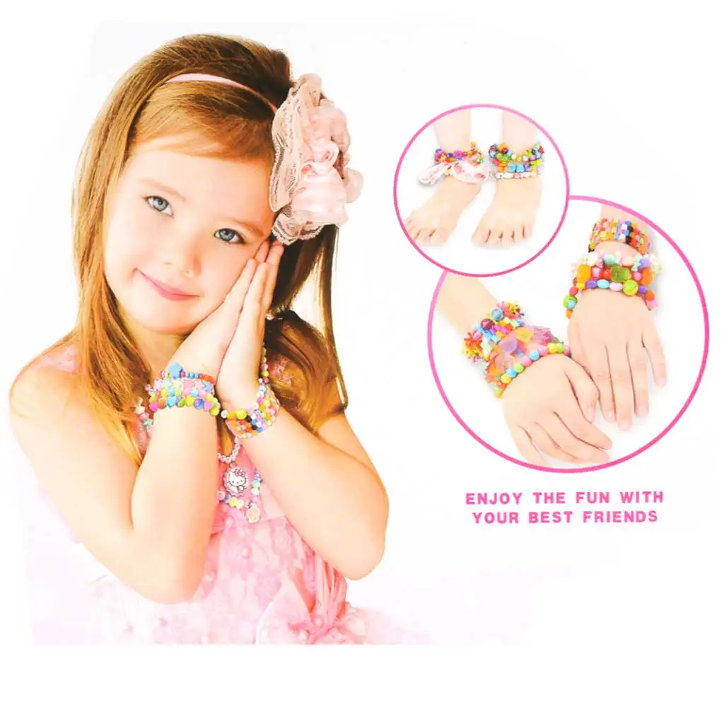 Creative StringBeads: Ékszerkészítő gyöngy szett 200+ színes gyöngyökkel és masnival kép 2