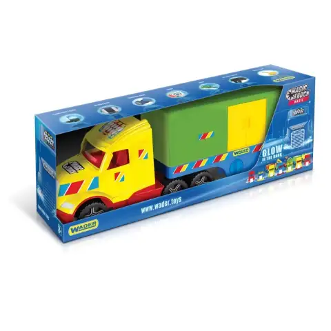 Magic Truck Basic: Kamion dobozos utánfutóval és fénnyel 80cm-es - Wader